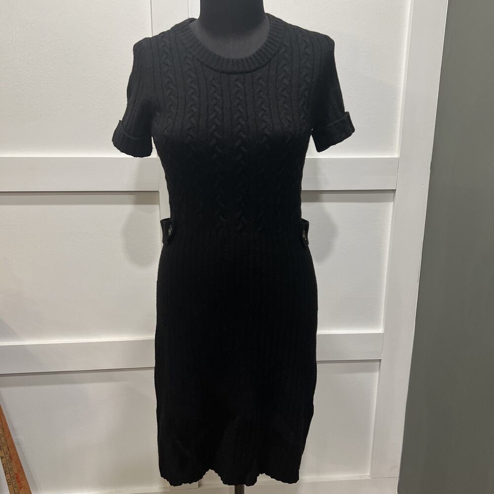 Banana Republic Knit Sweater Dress "Luxury‎ Wool / Cashmere Blend" Medium Black